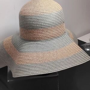 Payless Cream and Gray Floppy Brim Hat